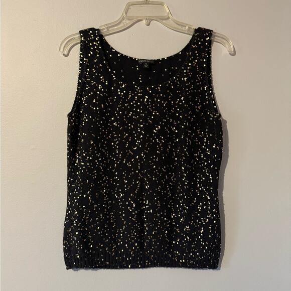 Lafayette 148 New York Black and Gold Tank Top size medium - Picture 2 of 5